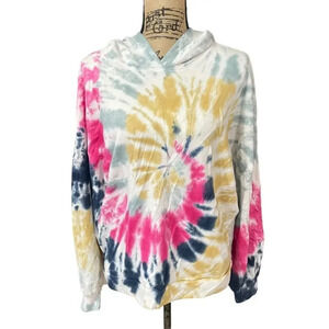 Nation LTD Maris Zumba Tie Dye Hoodie Sweatshirt Size Large